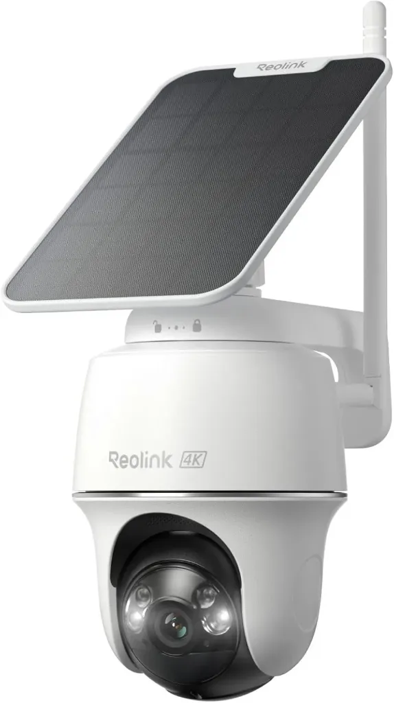 REOLINK First 4K Solar Security Cameras Wireless Outdoor, Argus PT Ultra+Solar Panel, 360°