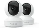 REOLINK Home Security Camera System, 4MP HD Plug-in Indoor WiFi 6 Pan Tilt Pet Camera, Baby Monitor, Night Vision, 2 Way Talk, Smart Human/Pet Detection, Local microSD Card Storage, E1(2 Pack)
