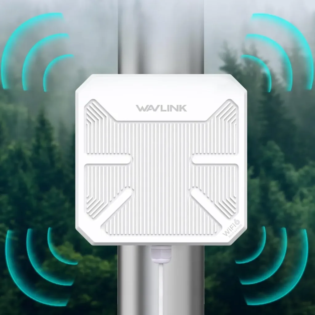 WAVLINK AX3000 Outdoor WiFi 6 Extender, Dual Band Long Range WiFi Repeater/Wireless Access Point/Router with PoE/ 3KM PtP Transmission, IP67 Waterproof, Supports Up to 256 Devices for Camping, Farm